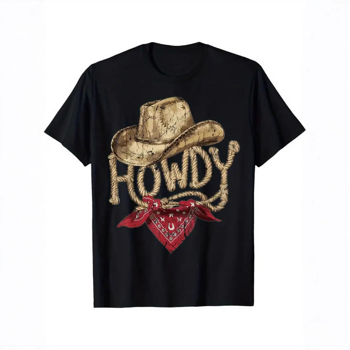 Men's Vintage Western Style Howdy cowboy Printed T-Shirt - image 1