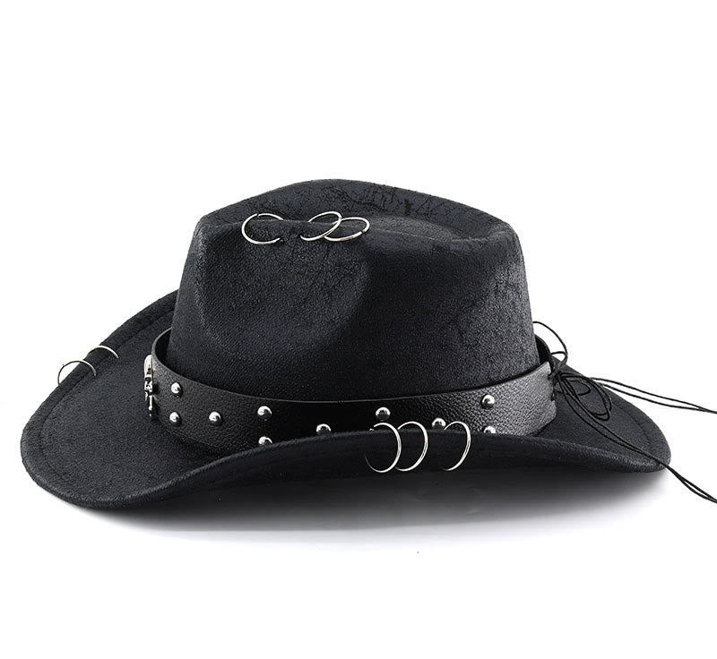 Party Skull Decor Unisex PU Leather Cowboy Hat - image 1