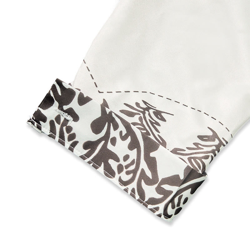 Western Retro Floral Print White Cowboy Shirt - image 7