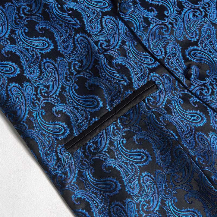 Men's Retro Paisley Jacquard Double Breasted Vest - image 7