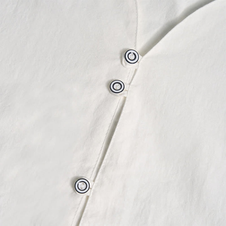 Men's Retro Henry Collar Breathable Solid Color Shirt - image 13