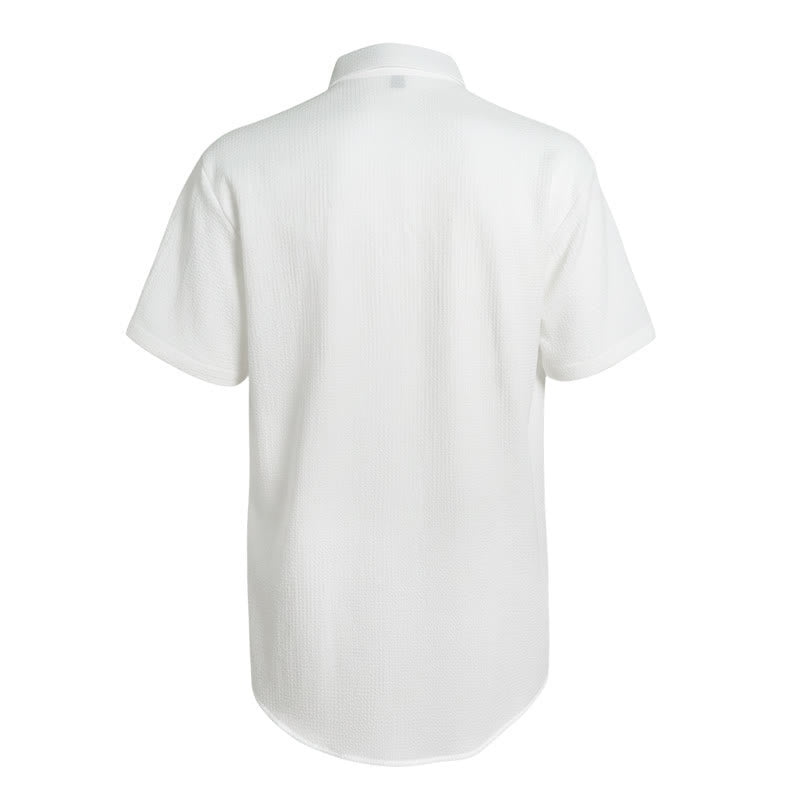 Men's Summer Solid Color Lapel Pocket Shirt - image 9