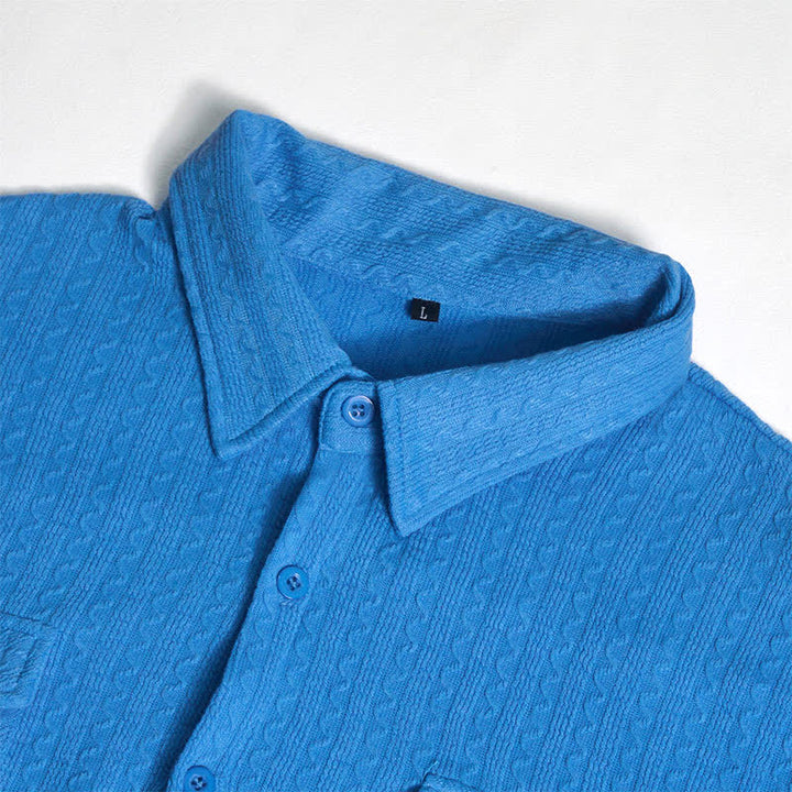 Men's Retro Jacquard Cowboy Workwear Long Sleeved Shirt - image 10