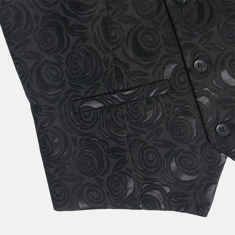 Men's Elegant Paisley Jacquard Three Pockets White Vest - image 13