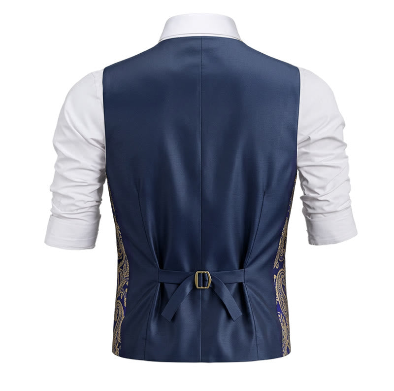3Pcs Men's Retro Paisley Pattern Dress Vest Set - image 8