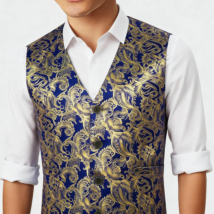 Men's Exquisite Paisley Hot Stamping Pattern Suit Vest - image 2