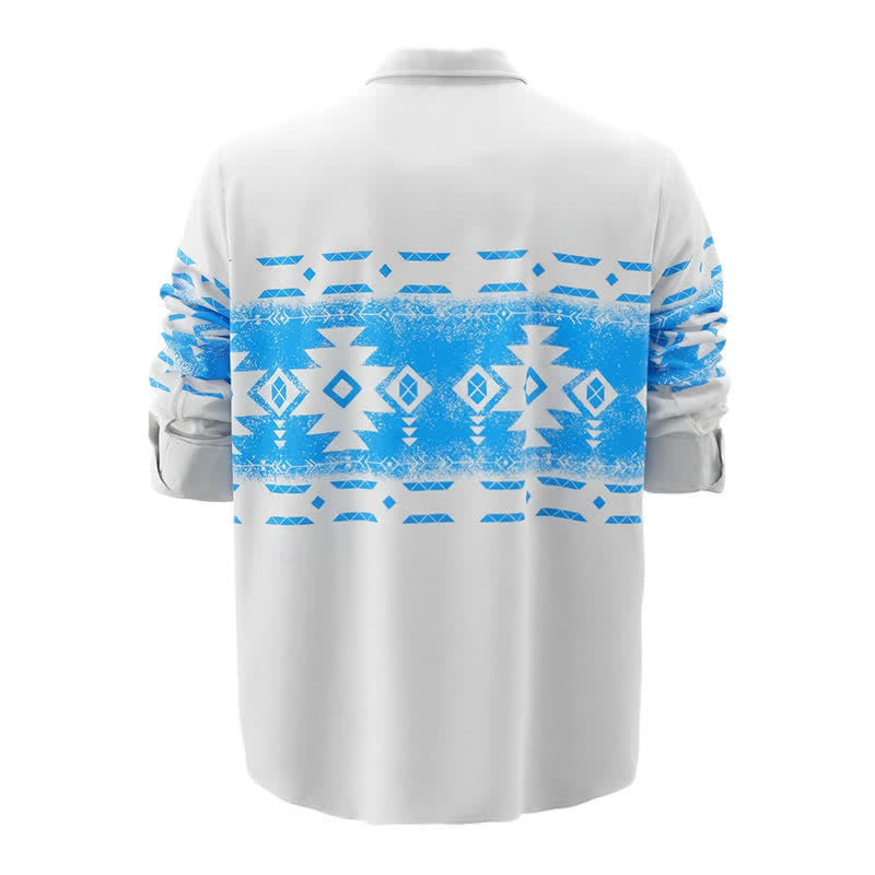 Men's Southwestern Geometric Aztec Print Western Shirt - image 6