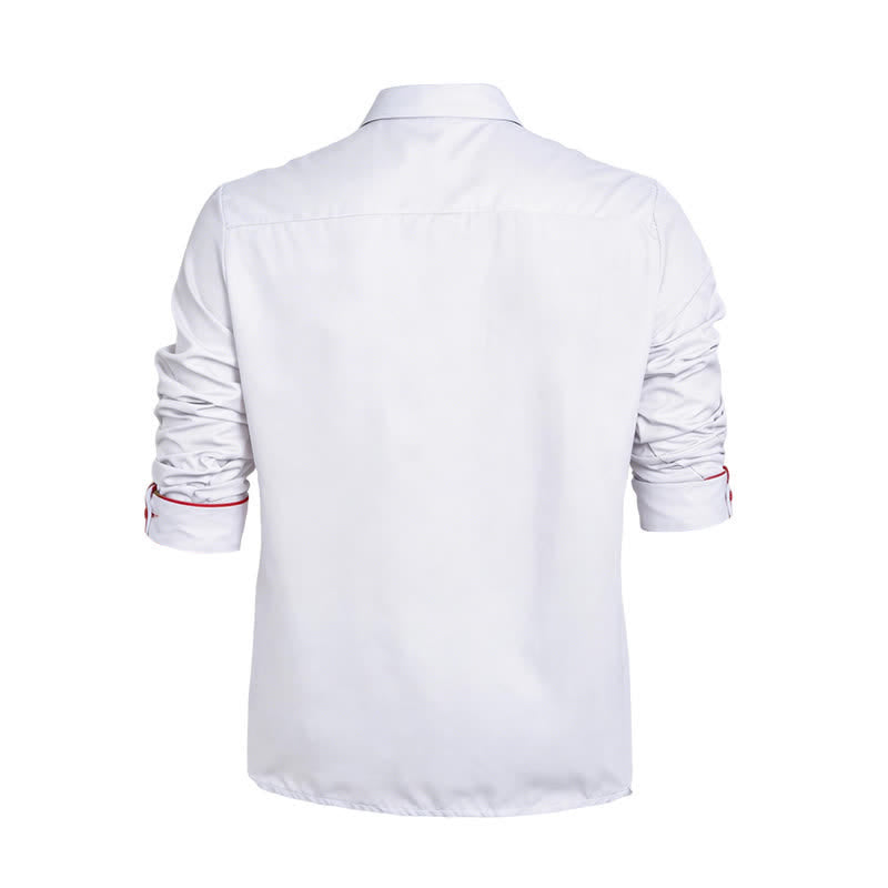 Men's Western USA Flag Pattern Yoke Button-Down Shirt - image 10