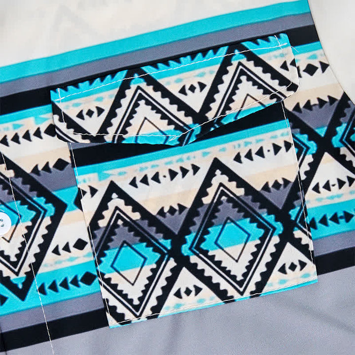 Men's Color-Block Aztec Stripe Southwestern Printed Shirt - image 5