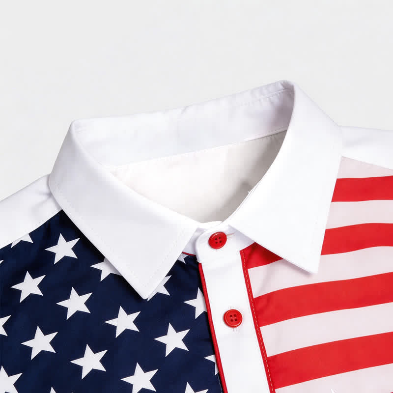 Men's Western USA Flag Pattern Yoke Button-Down Shirt - image 6
