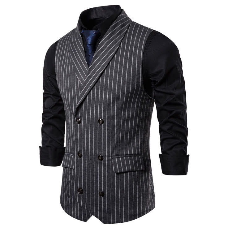 Men's Slim Fit Striped Formal Dress Waistcoat - image 5