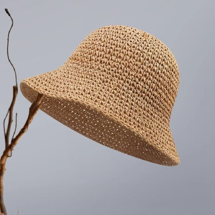 Women's Breathable Crochet Knit Casual Daily Summer Straw Hat - image 0