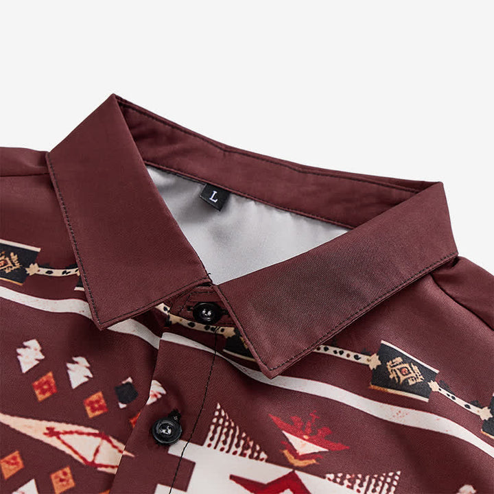 Men's Southwestern Aztec Print Button-Down Shirt - image 4