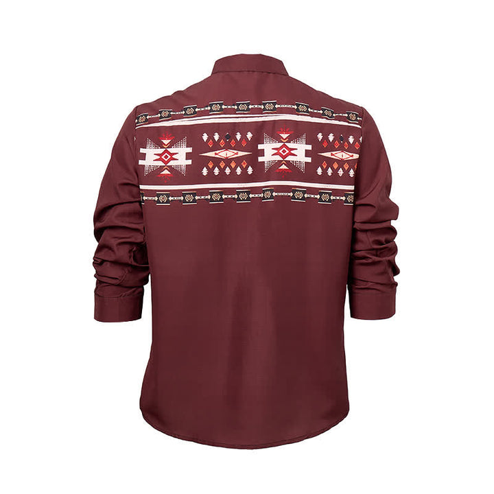 Men's Southwestern Aztec Print Button-Down Shirt - image 8