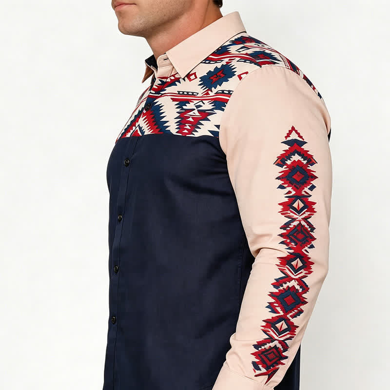 Men's Rugged Spirit Southwestern Aztec Print Western Shirt - image 3