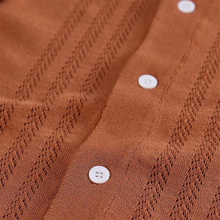 Men's Casual Summer Knitted Shirt With Contrast Trim - image 7