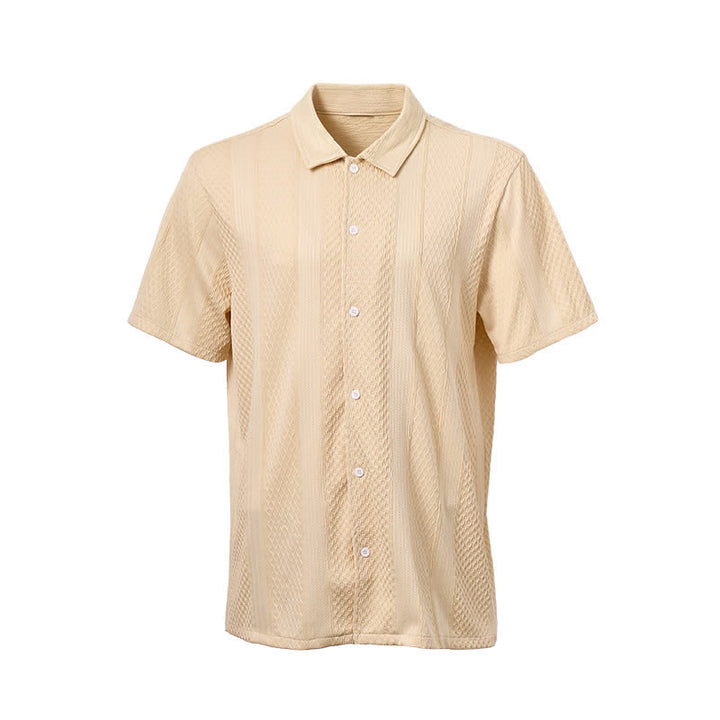 Men's Retro Street Vertical Diamond Pattern Knitted Shirt - image 9