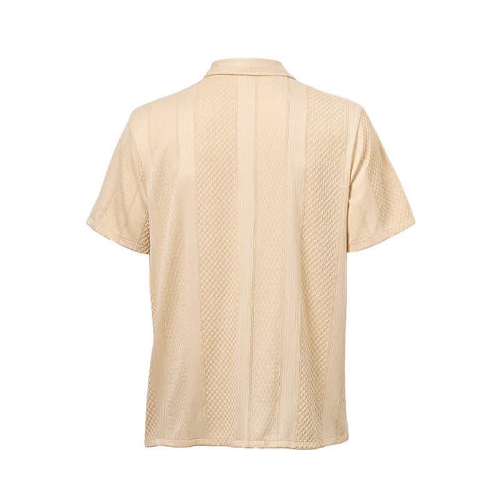 Men's Retro Street Vertical Diamond Pattern Knitted Shirt - image 10