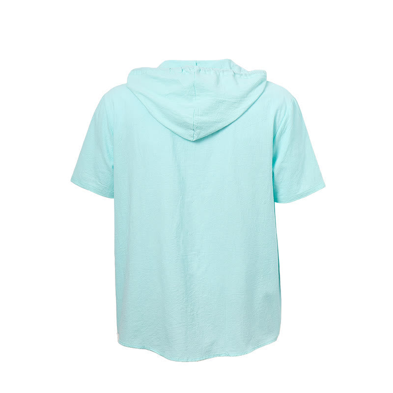 Men's Casual Hooded Lightweight Thin Linen Shirt - image 13