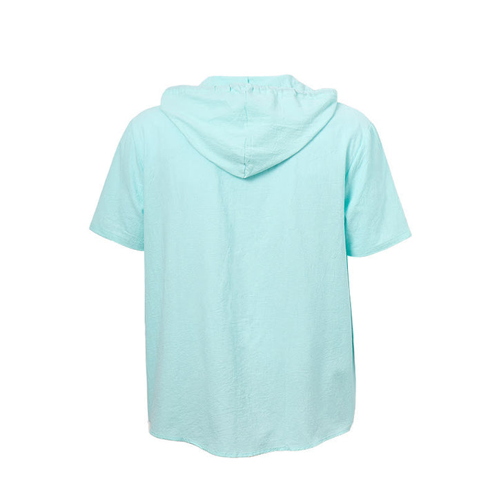 Men's Casual Hooded Lightweight Thin Linen Shirt - image 13