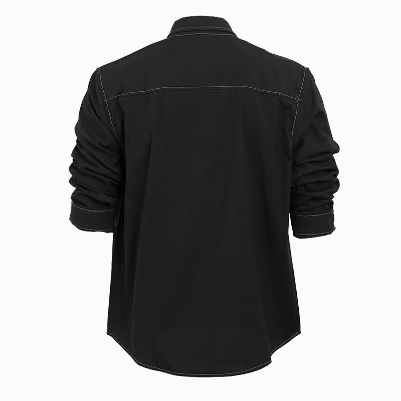 Men's Retro Western Casual Button-Down Long Sleeve Shirt - image 11