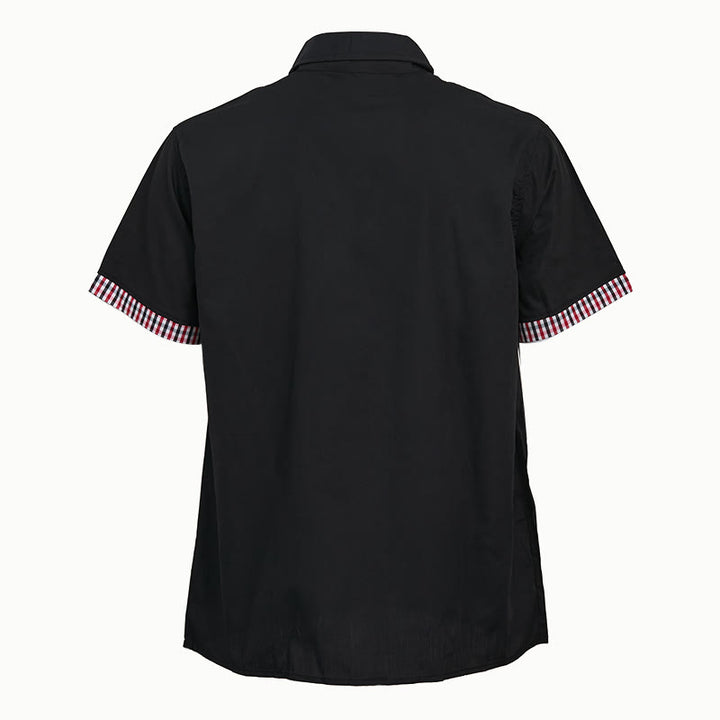 Men's Casual Plaid Trim Chest Pocket Short Sleeve Shirt - image 5