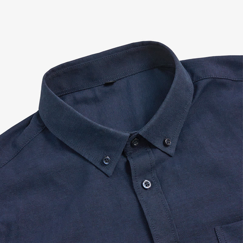 Men's Casual Loose Long Sleeve Solid Button Shirt - image 10