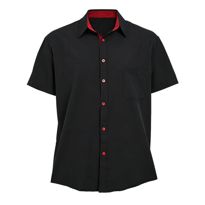 Men's Solid Short Sleeve Button Up Chest Pocket Shirt - image 4