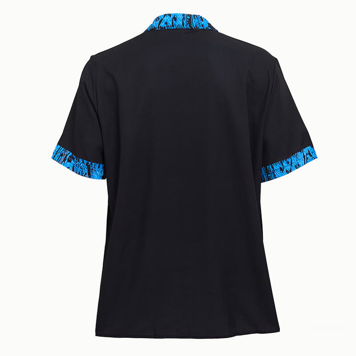 Men's Fashion Short Sleeve Contrast Cuff Collar Button Shirt - image 10