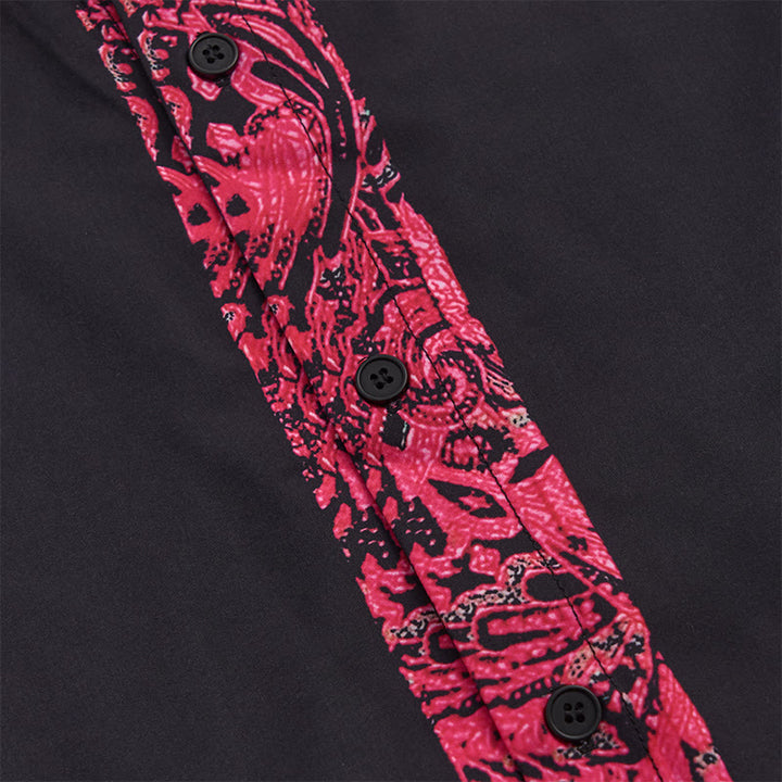 Men's Fashion Short Sleeve Contrast Cuff Collar Button Shirt - image 7