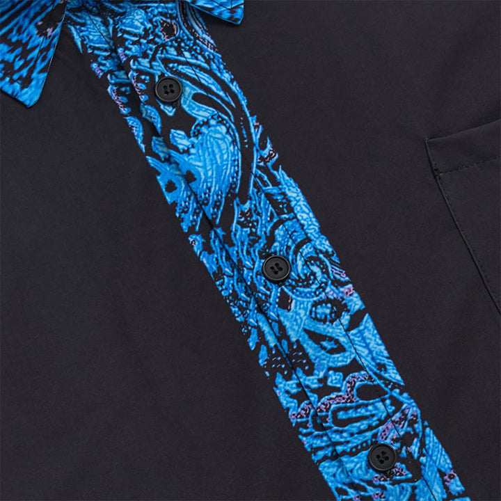 Men's Fashion Short Sleeve Contrast Cuff Collar Button Shirt - image 13