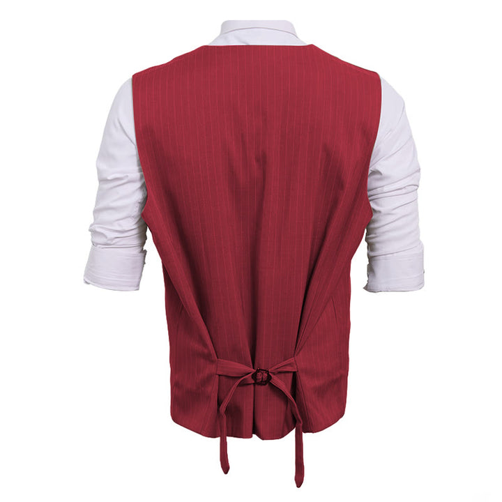Men's Formal Business Pinstripe Multiple Pockets Suit Vest - image 5