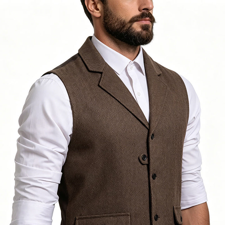 Men's Formal Lapel Collar Flap Pocket Dress Waistcoat - image 2