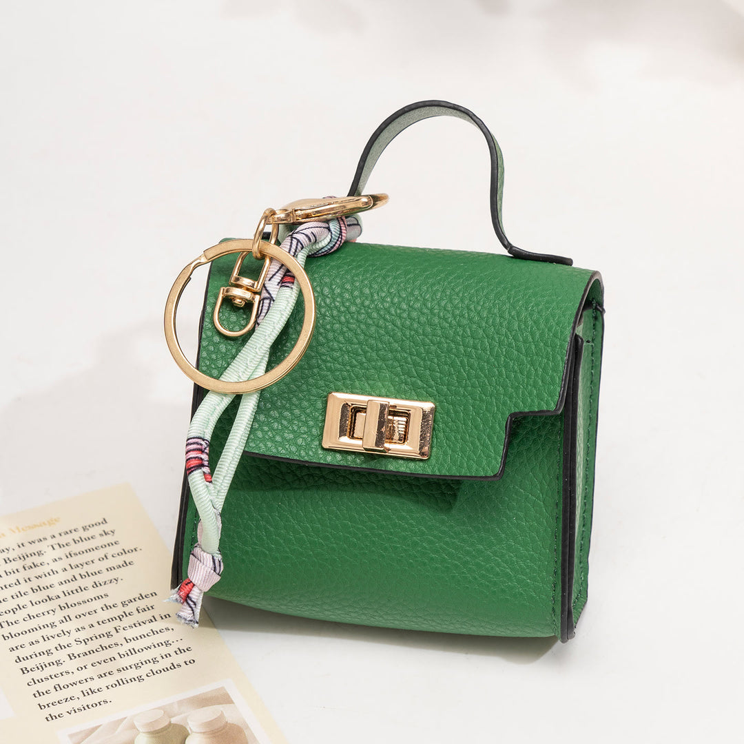 Creative Mini Handbag Style Purse Charm Keychain - Green - image 6