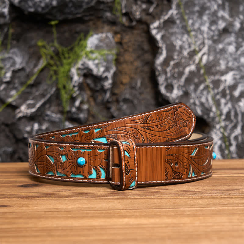 Western Luck Horseshoe-Shaped DIY Buckle Leather Belt - image 4