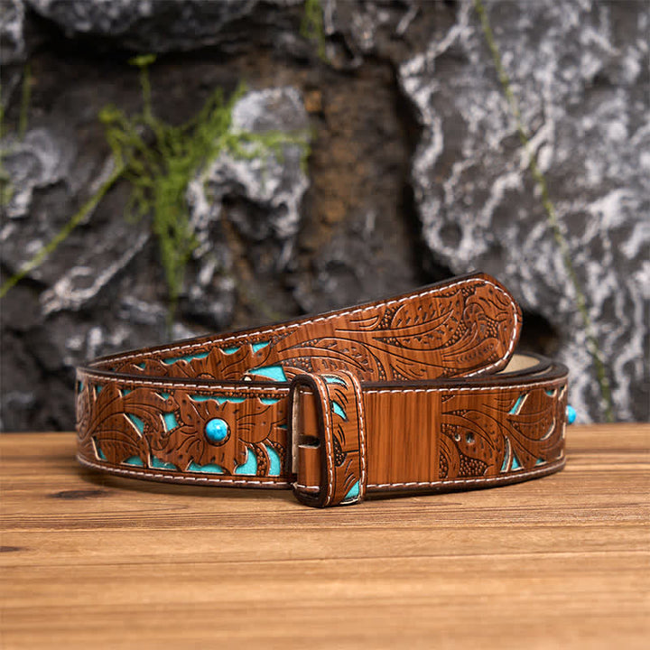 Western Luck Horseshoe-Shaped DIY Buckle Leather Belt - image 4
