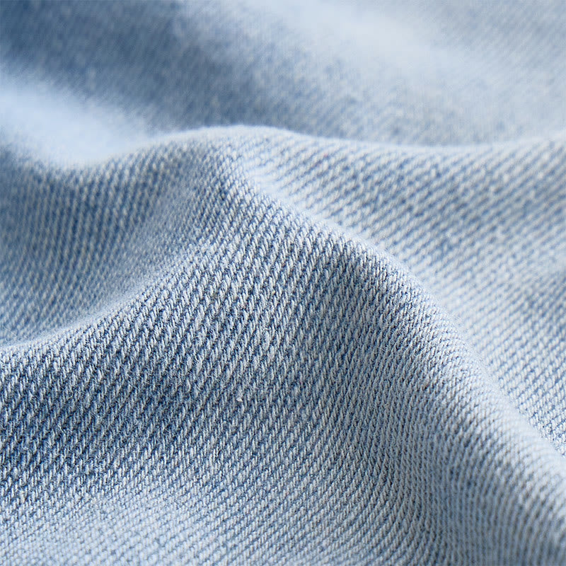 Men's Fashion Distressed Detail Long Sleeve Denim Shirt - image 5
