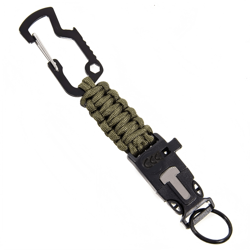 Portable Emergency Rescue Paracord Survival Bracelet - Army Green - image 1