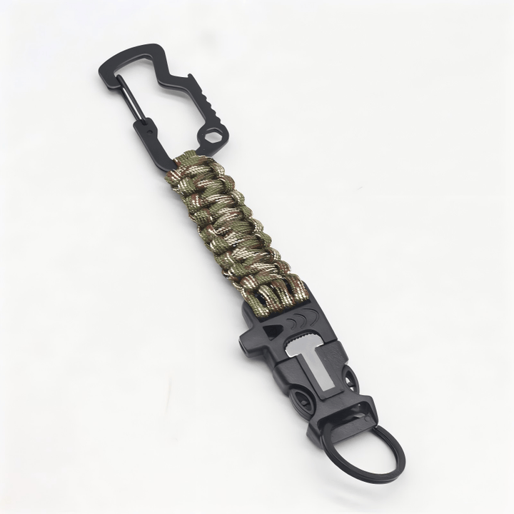 Portable Emergency Rescue Paracord Survival Bracelet - Army Green Camouflage - image 2