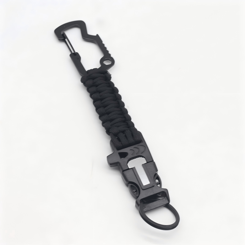 Portable Emergency Rescue Paracord Survival Bracelet - Black - image 0