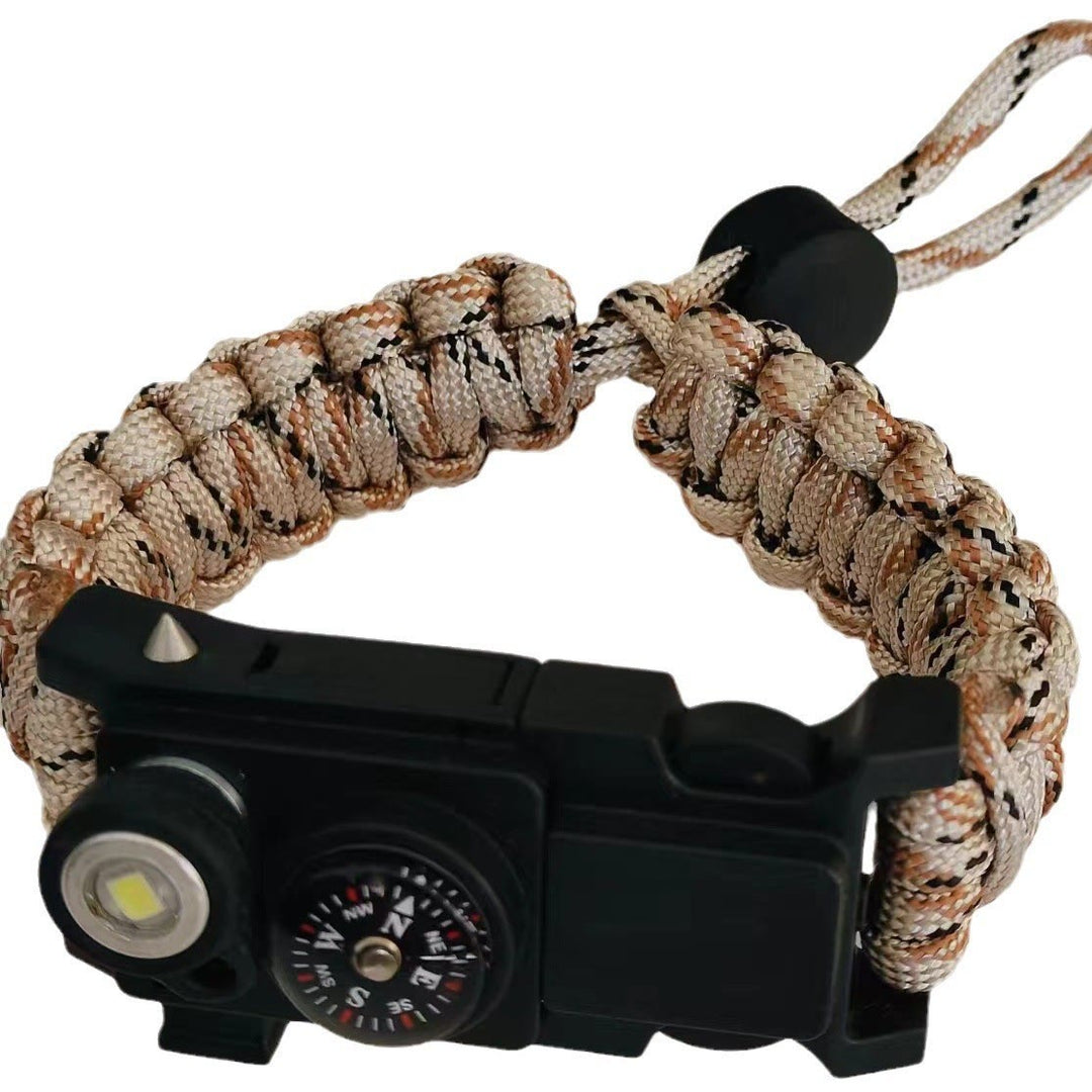 Lightweight LED Light Compass Emergency Survival Paracord Bracelet - Adjustable Mountain Camouflage - image 14