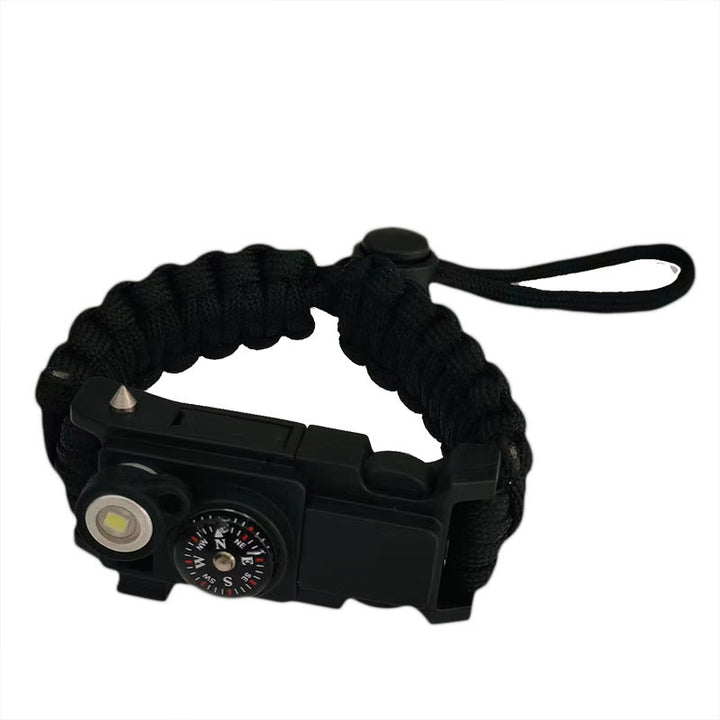 Lightweight LED Light Compass Emergency Survival Paracord Bracelet - Adjustable Black - image 11