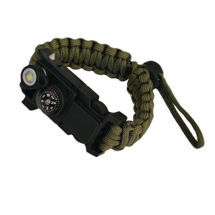 Lightweight LED Light Compass Emergency Survival Paracord Bracelet - Adjustable Army Green - image 12
