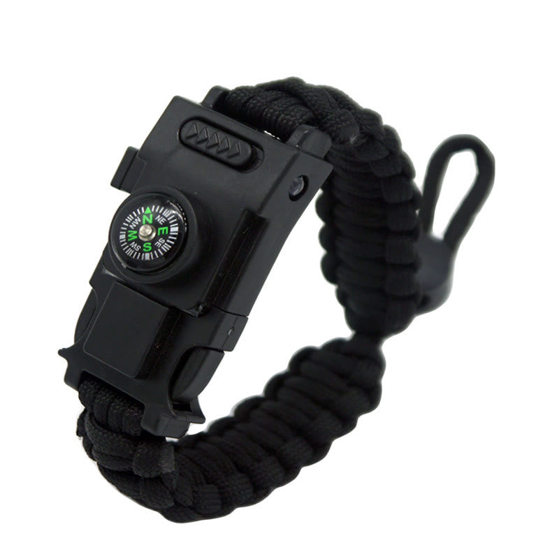 Multifunctional Outdoor Survival LED Paracord Bracelet - Retractable Black - image 21