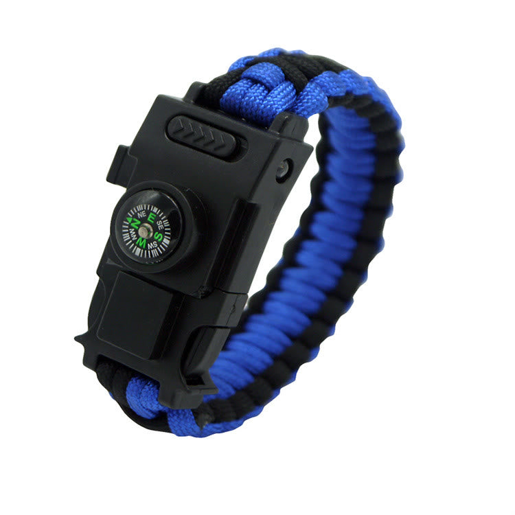 Multifunctional Outdoor Survival LED Paracord Bracelet - Blue & Black - image 12