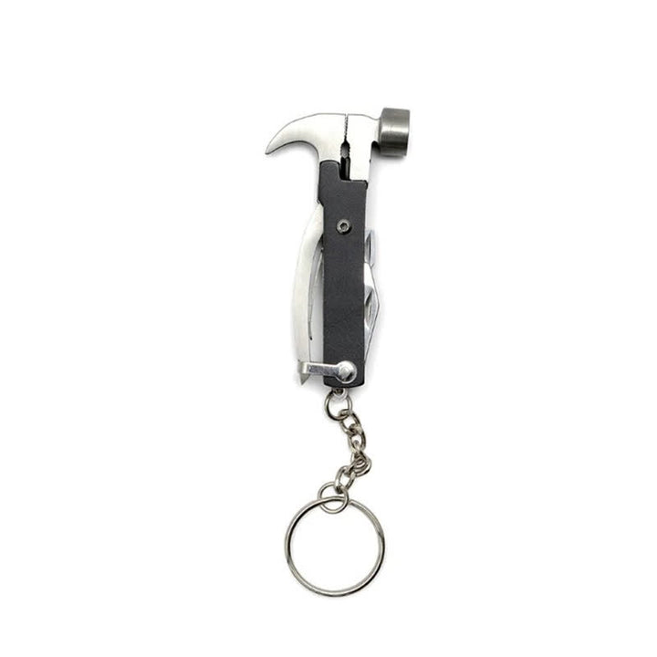 Compact Keychain 6-in-1 EDC-Tool With Wood Handle - Black - image 1