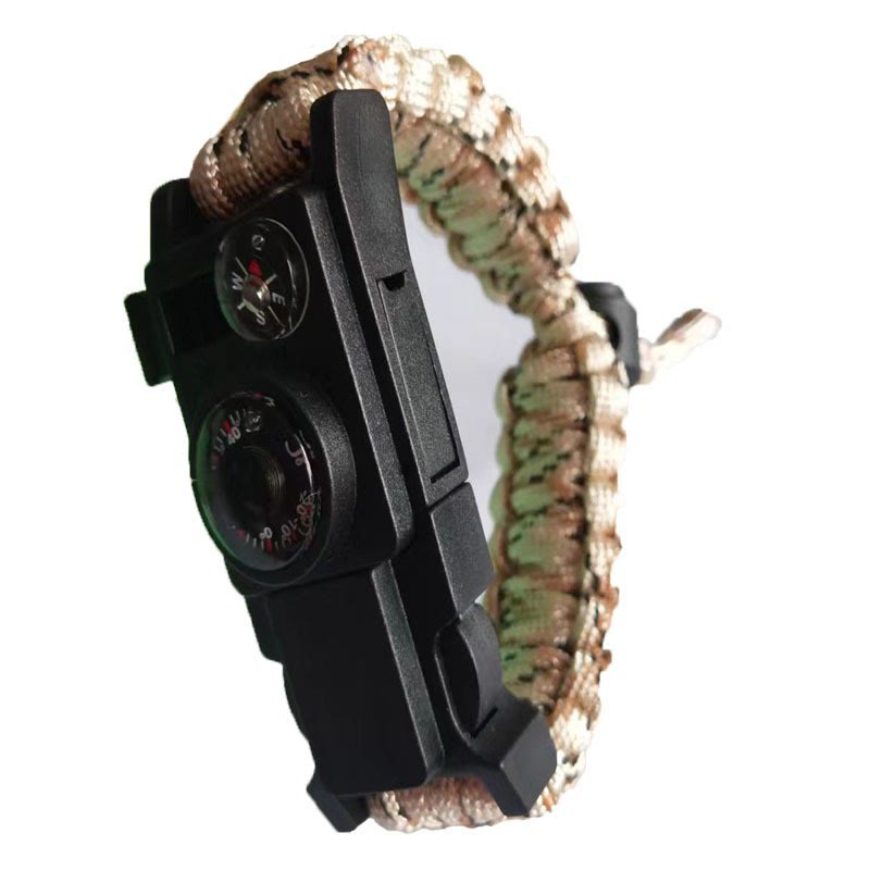 Outdoor Camping Multi-Tool Survival Paracord Bracelet - Adjustable Earth Camouflage - image 22