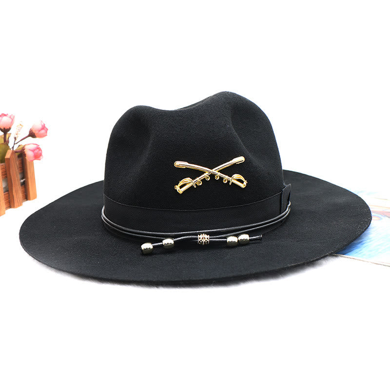 Classic Wool Jazz Fedora with Ribbon Top Hat - Black - Adjustable(22 7/8"-23 5/8") - image 0