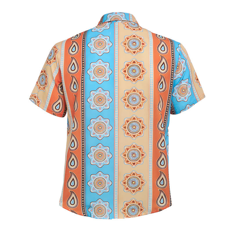 Men's Vintage Western Print Short Sleeve Button Up Shirt - image 10
