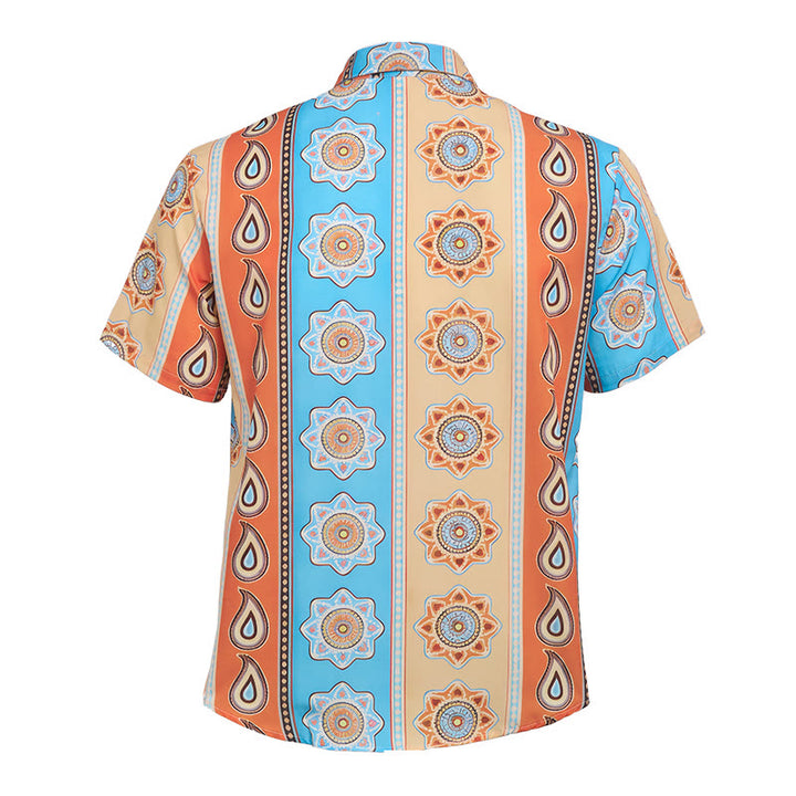 Men's Vintage Western Print Short Sleeve Button Up Shirt - image 10